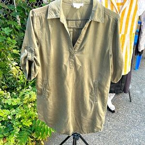 Khaki Shirt Dress from LOFT